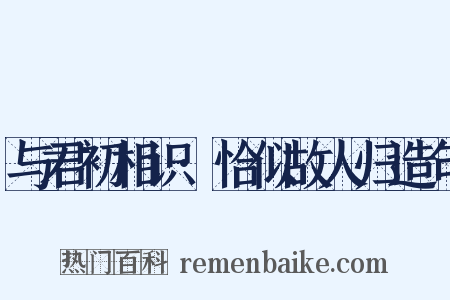 与君初相识·恰似故人归造句是什么意思的图片